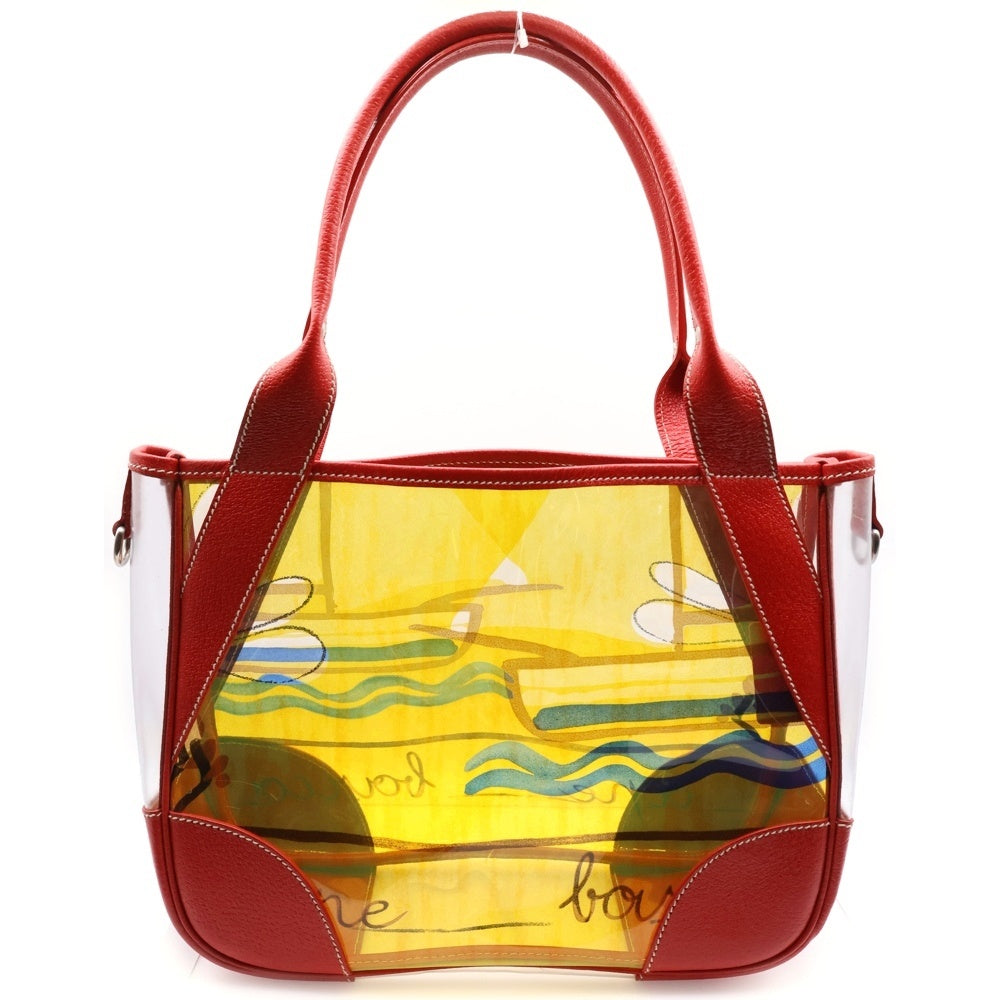 PRADA(プラダ) ビニール レザー切替 クリア トート ハンドバッグ マルチカラー BR3020