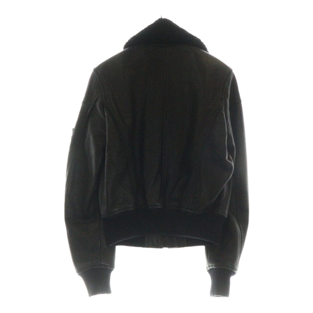 DIESEL(ディーゼル) L-COLLAR GIACCA エルカラー ボア レザージャケット ブラック