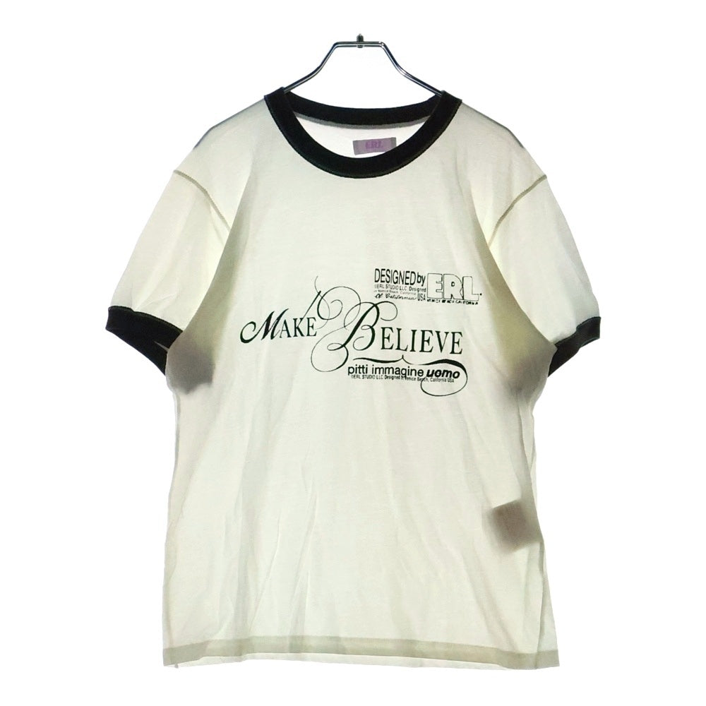 ERL(イーアールエル) MAKE BELIEVE リンガーTシャツ ホワイト