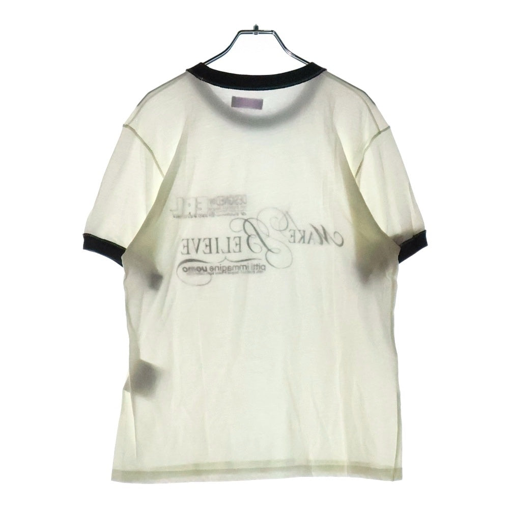 ERL(イーアールエル) MAKE BELIEVE リンガーTシャツ ホワイト