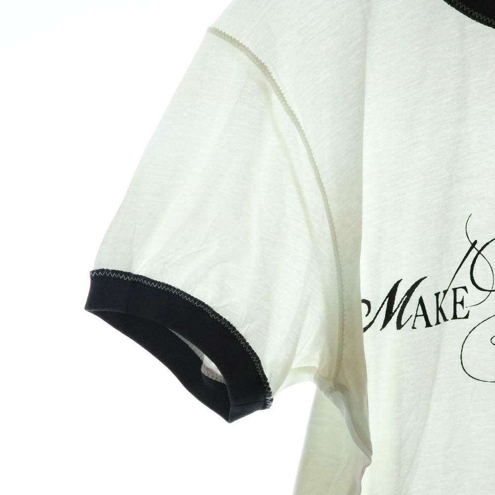 ERL(イーアールエル) MAKE BELIEVE リンガーTシャツ ホワイト