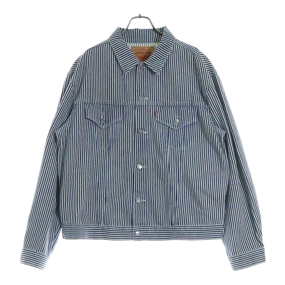 Levi's(リーバイス) 23SS×NIGO 557XX Hickory Stripe Trucker Jacket ヒッコリーストライプ トラッカー デニム ジャケット ホワイト/ブルー A5904-0000
