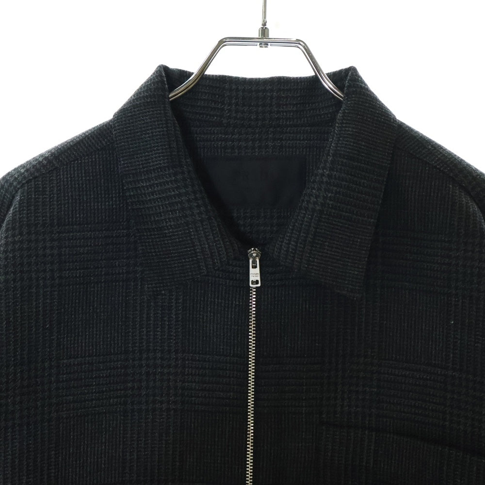 PRADA(プラダ) グレンチェック ウールジップシャツ ブラック SC540 S211 150X