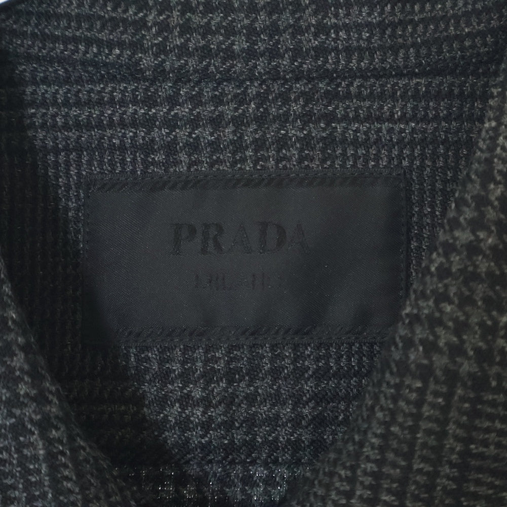 PRADA(プラダ) グレンチェック ウールジップシャツ ブラック SC540 S211 150X