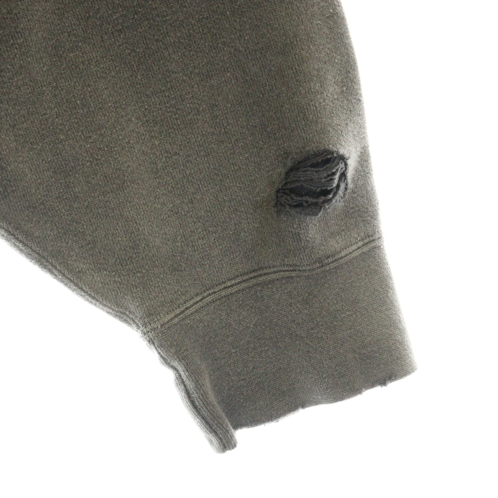 VISVIM(ヴィスヴィム) 22AW AMPLUS SB HOODIE P.O. CRASH アンプラス フーディ クラッシュ加工パーカー グレー 0122205010015