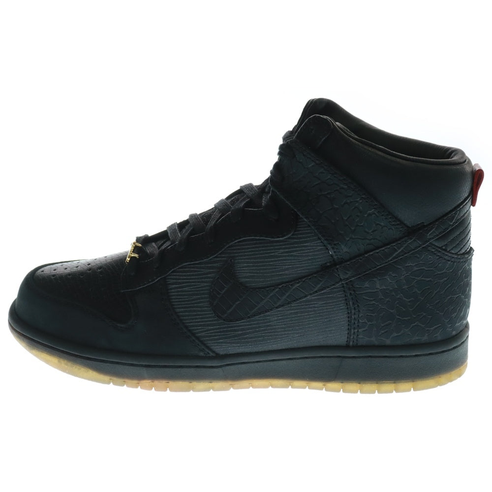 NIKE(ナイキ) 【観賞用 2012年製】 DUNK HIGH PREMIUM QS MIGHT CROWN 20TH ANNIVERSARY ダンク プレミアム ハイカットスニーカー ブラック US9.5/27.5cm 503766-001