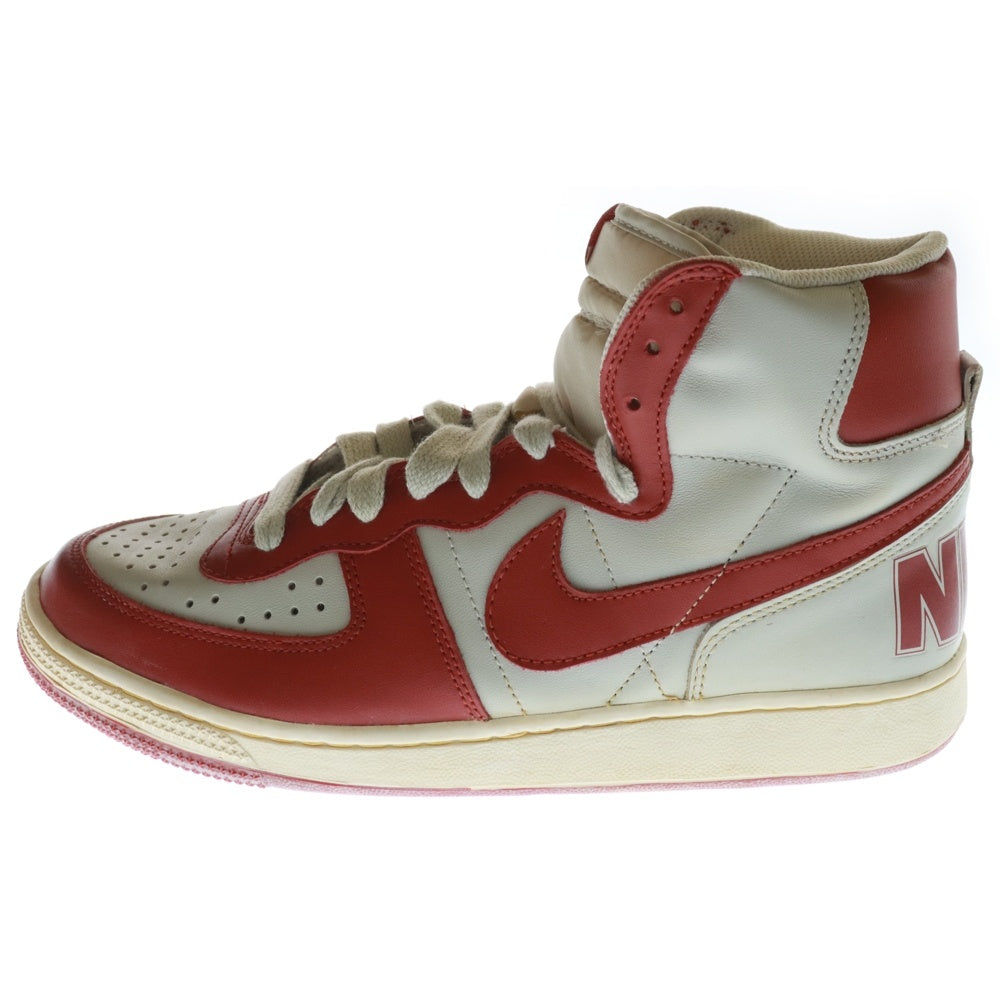 NIKE(ナイキ) 【観賞用 2008年製】 TERMINATOR HIGH VNTG BE TRUE YOUR SCHOOL ターミネーター ヴィンテージ ハイカットスニーカー ホワイト/レッド US9.5/27.5cm 318677-061