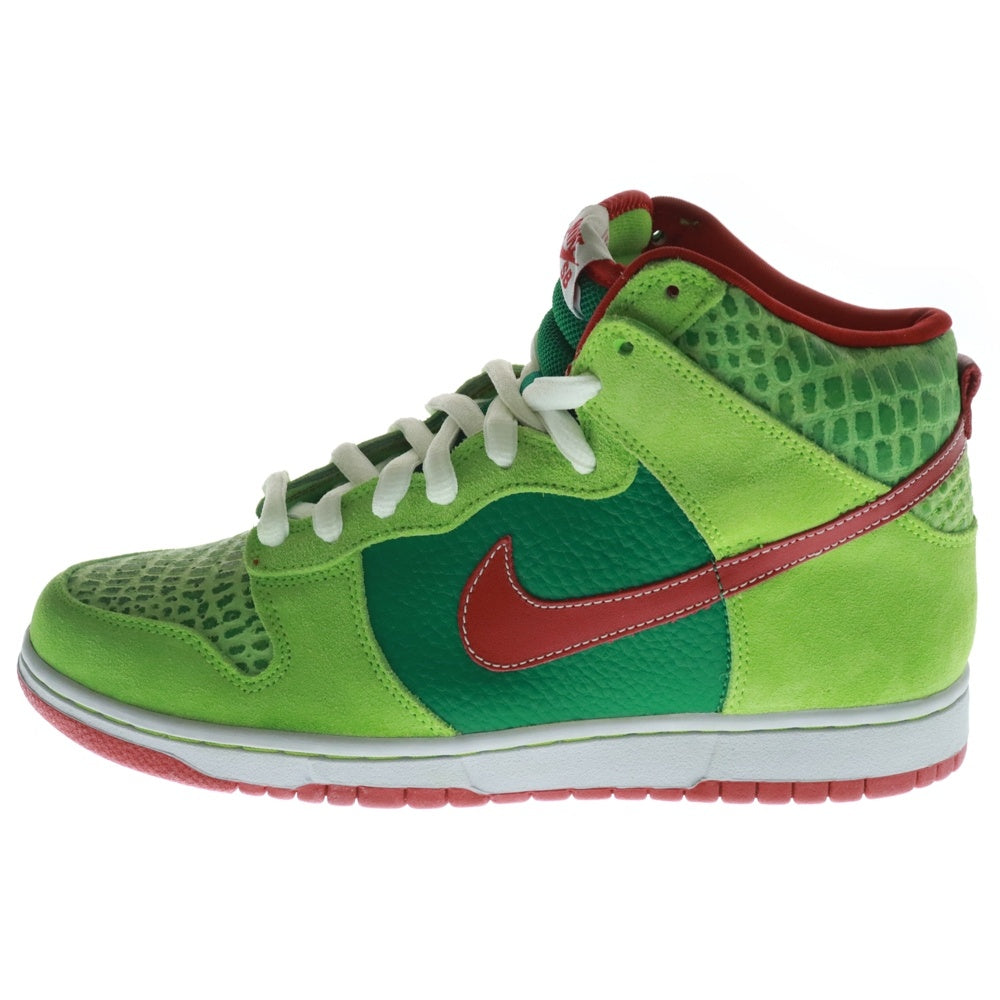 NIKE SB(ナイキエスビー) 【観賞用 2008年製】 DUNK HIGH PRO DR. FEELGOOD ダンク プロ ドクター フィールグッド ハイカットスニーカー グリーン/レッド US9.5/27.5cm 305050-362