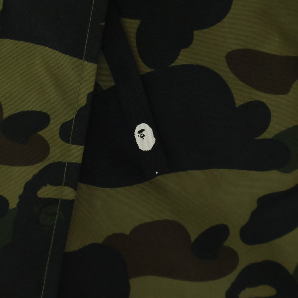 A BATHING APE(アベイシングエイプ) ロゴ刺繍 カモフラ フーデッドマウンテンパーカー スノーボードジャケット カーキ 001HJC801007X