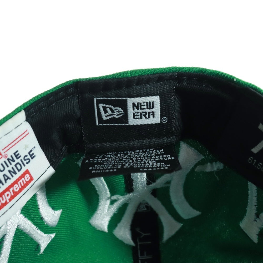 SUPREME(シュプリーム) 21AW ×NEW ERA New York Yankees Box Logo Cap ニューエラ ニューヨークヤンキース ボックスロゴ 6パネル ベースボールキャップ 帽子 グリーン