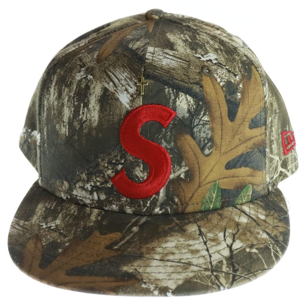SUPREME(シュプリーム) 24SS ×NEW ERA Gold Cross S Logo Cap ニューエラ ゴールドクロス Sロゴ リアルツリーカモ 6パネル ベースボールキャップ 帽子 ブラウン