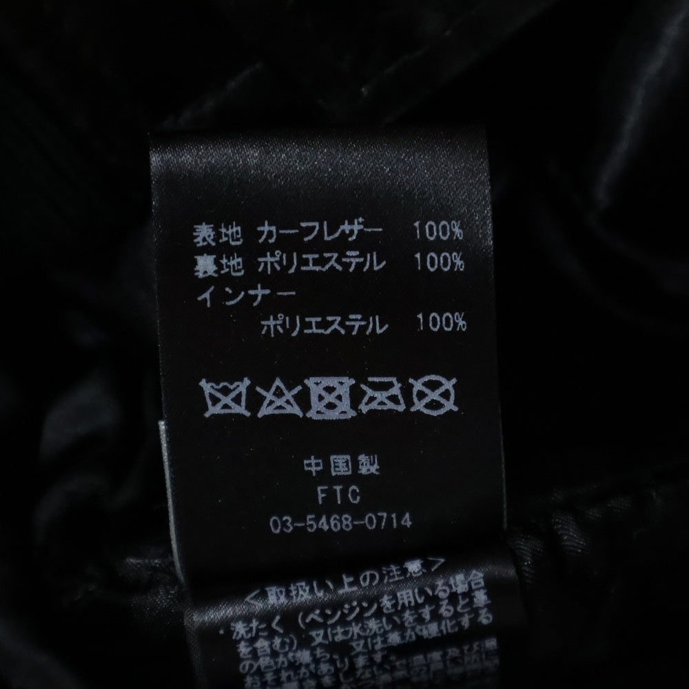 FTC(エフシーティー) 24AW LEATHER A-2 FLIGHT JACKET A-2タイプ レザー フライトジャケット ブラック FTC024AWJ14