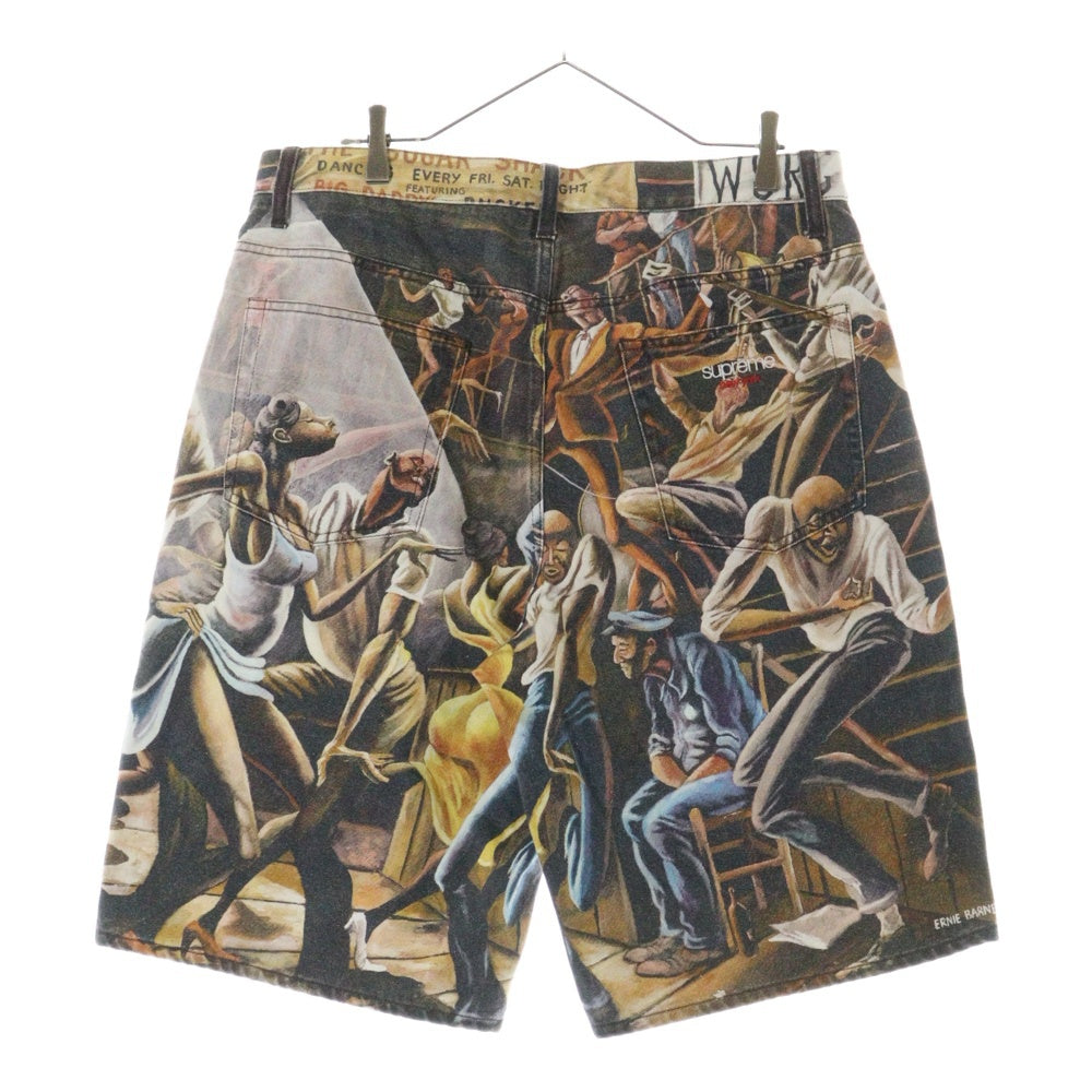 SUPREME(シュプリーム) 25SS Ernie Barnes Baggy Short Dance アーニーバーンズ ダンス クラシックロゴ デニム バギーショーツ ハーフパンツ マルチカラー