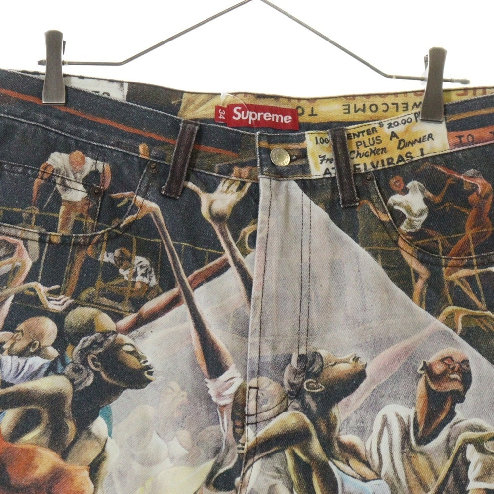 SUPREME(シュプリーム) 25SS Ernie Barnes Baggy Short Dance アーニーバーンズ ダンス クラシックロゴ デニム バギーショーツ ハーフパンツ マルチカラー