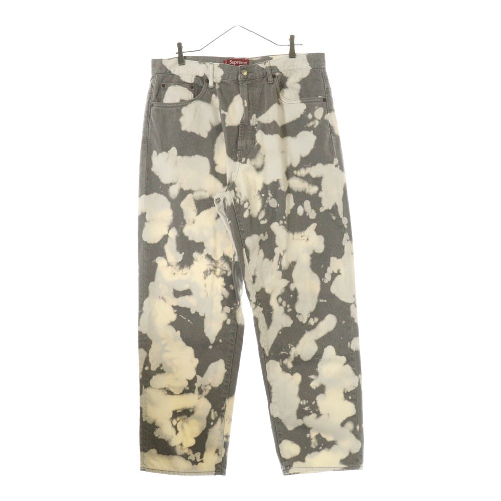 SUPREME(シュプリーム) 25SS Baggy Jean bleach バギー ジーンズ ブリーチ デニム パンツ グレー/ホワイト