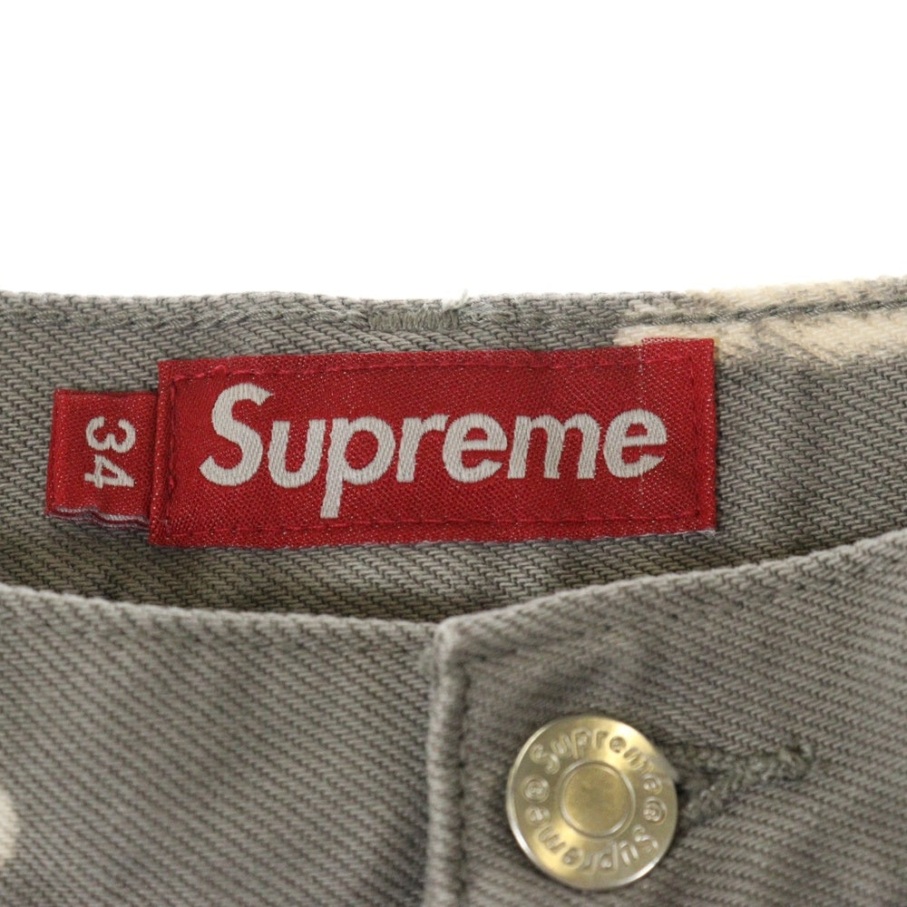 SUPREME(シュプリーム) 25SS Baggy Jean bleach バギー ジーンズ ブリーチ デニム パンツ グレー/ホワイト