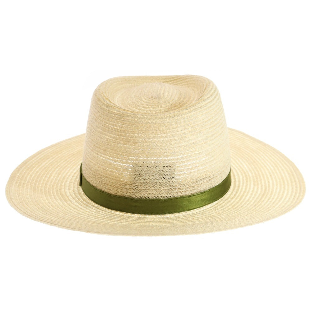CHANEL(シャネル) ココマークリボン ストローハット 帽子 アイボリー/グリーン レディース
