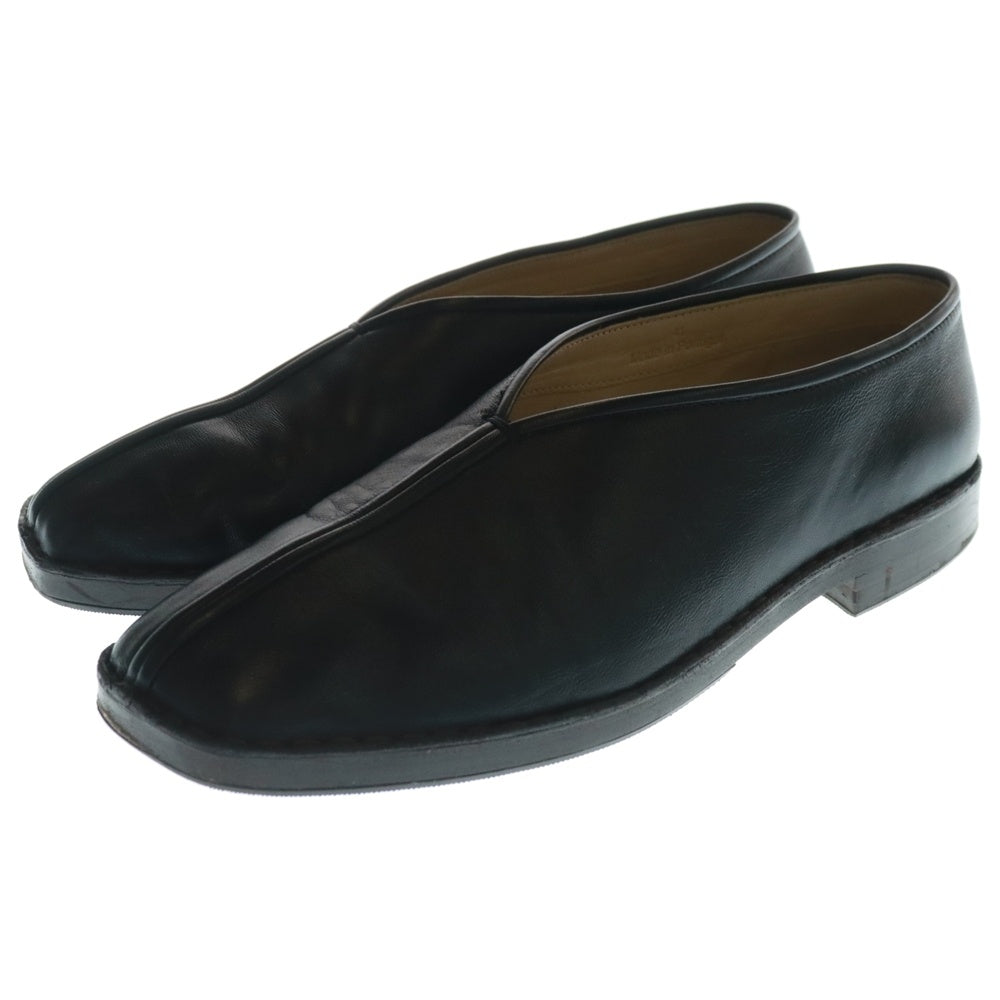 LEMAIRE(ルメール) Frat Piped Slippers フラットパイプド スリッパー レザースリッポン ミュール ローカットシューズ ブラック