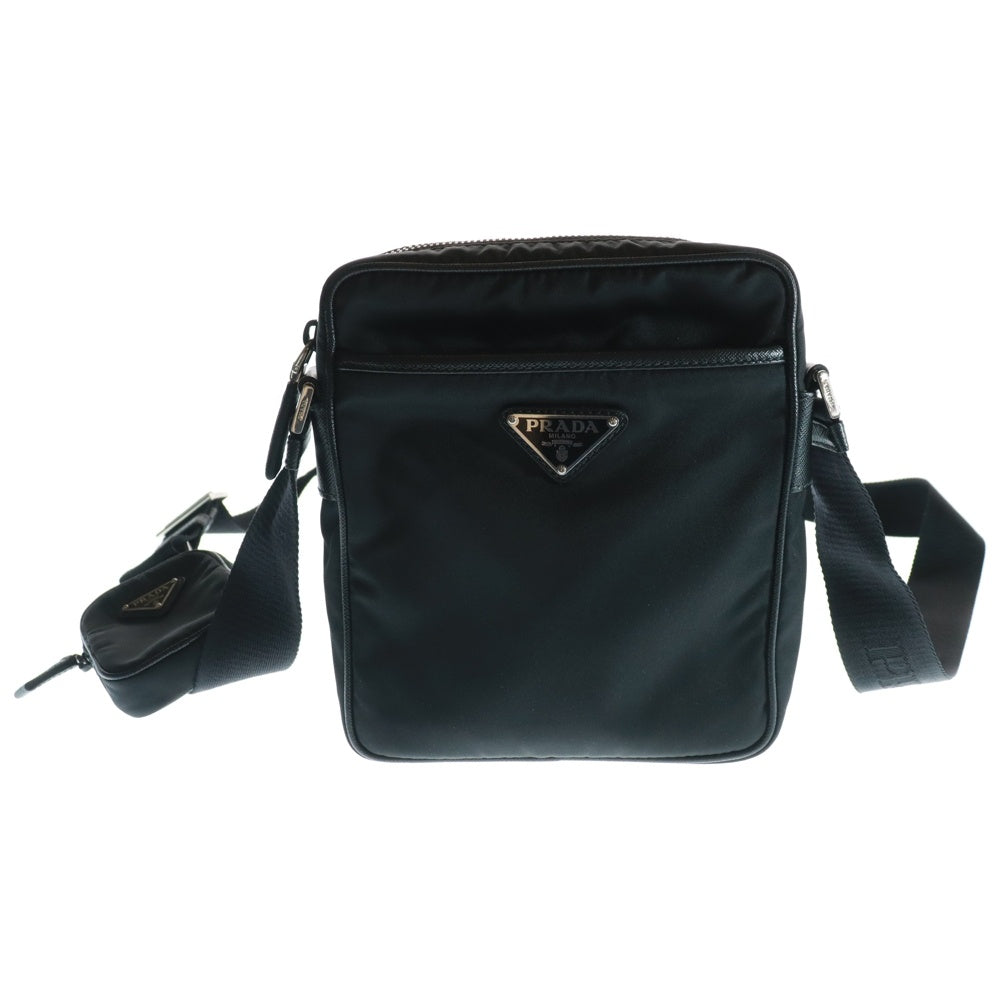 PRADA(プラダ) RE-NYLON トライアングルロゴプレート リナイロン サフィアーノ ショルダーバッグ ブラック 2VH112