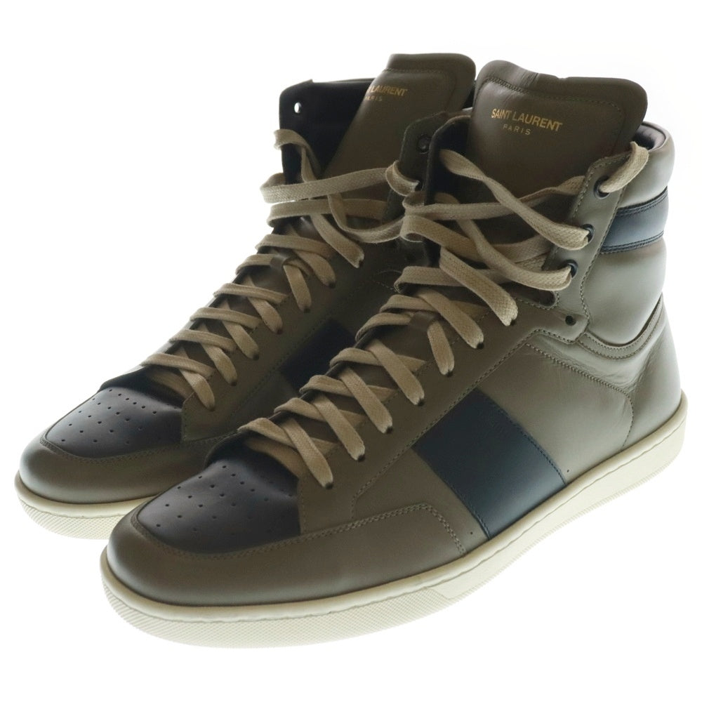 SAINT LAURENT PARIS(サンローランパリ) SIGNATURE COURT CLASSIC シグネチャー コート クラシック ハイカットスニーカー ブラウン/ブラック 418026 CN440 2966