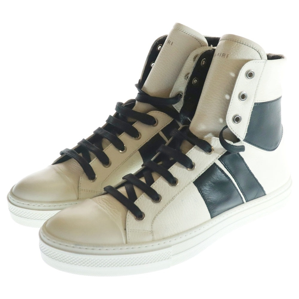 AMIRI(アミリ) SUNSET SNEAKER サンセット バイカラー レザー ハイカットスニーカー ホワイト/ブラック MSSUN-LTH