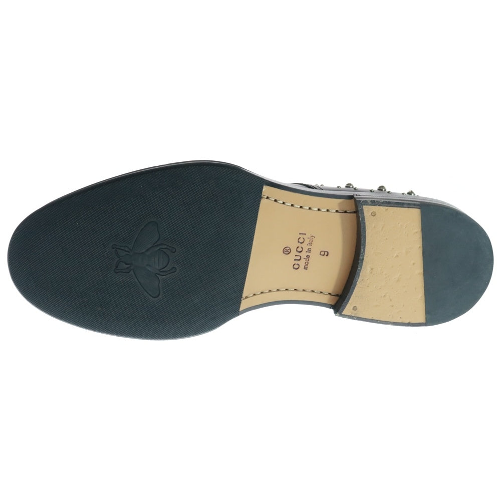 GUCCI(グッチ) シェリーライン プレーントゥ マルチスタッズ レザー ドレスシューズ ブラック 472751