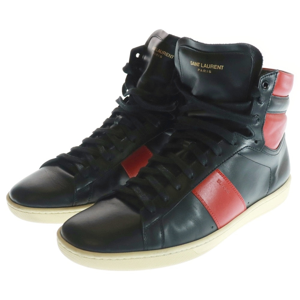 SAINT LAURENT PARIS(サンローランパリ) SL/02H バイカラー レザー ハイカットスニーカー ブラック/レッド 330264