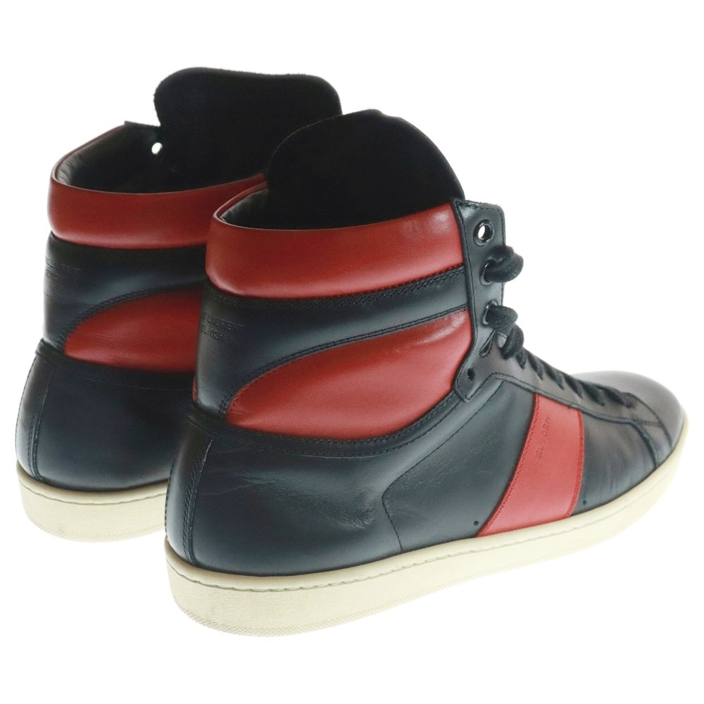 SAINT LAURENT PARIS(サンローランパリ) SL/02H バイカラー レザー ハイカットスニーカー ブラック/レッド 330264