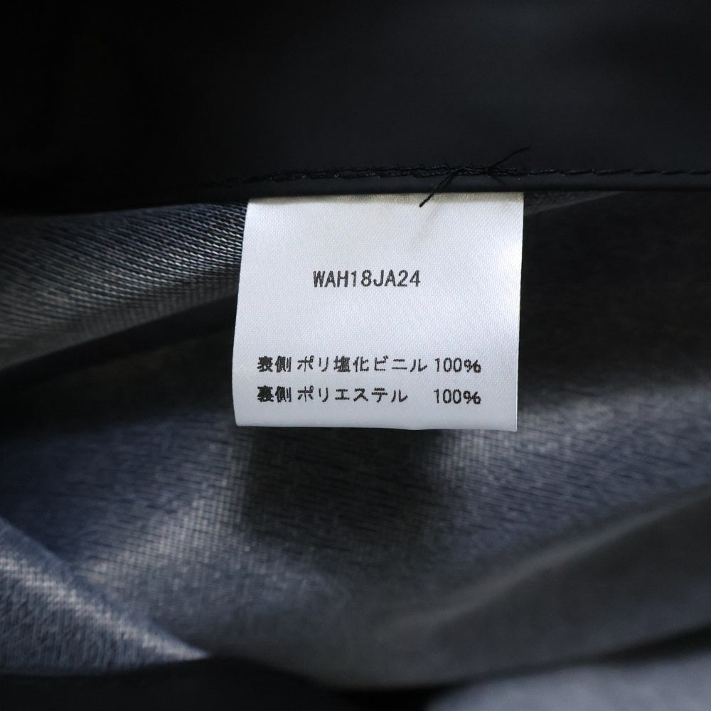 VETEMENTS(ヴェトモン) 17AW LOGO PRINTED LONG RAIN COAT ロゴプリント ロング レインコート ブラック WAH18JA24