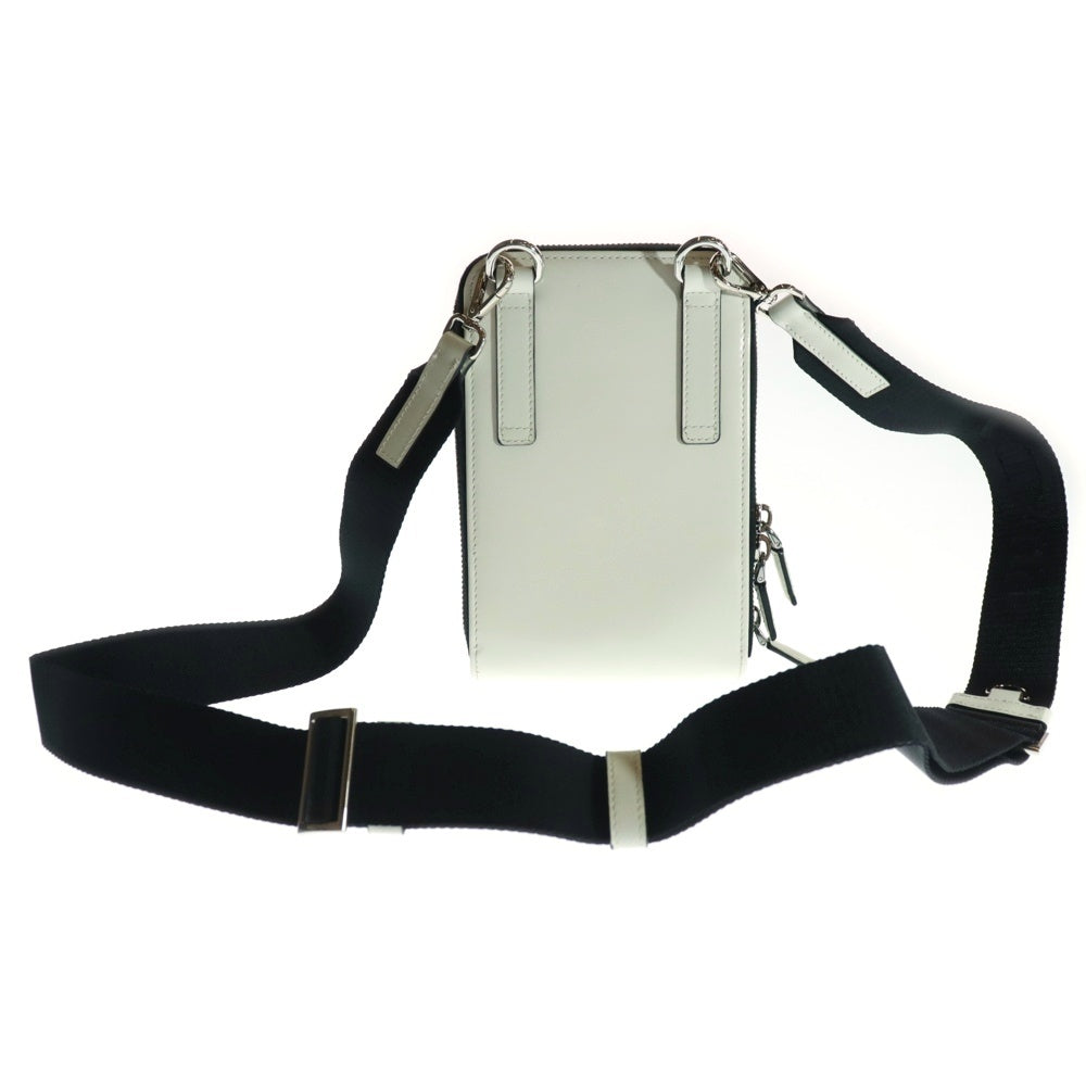 PRADA(プラダ) サフィアーノ エナメルレザー スマートフォンケース ショルダーバッグ ホワイト 2ZH126