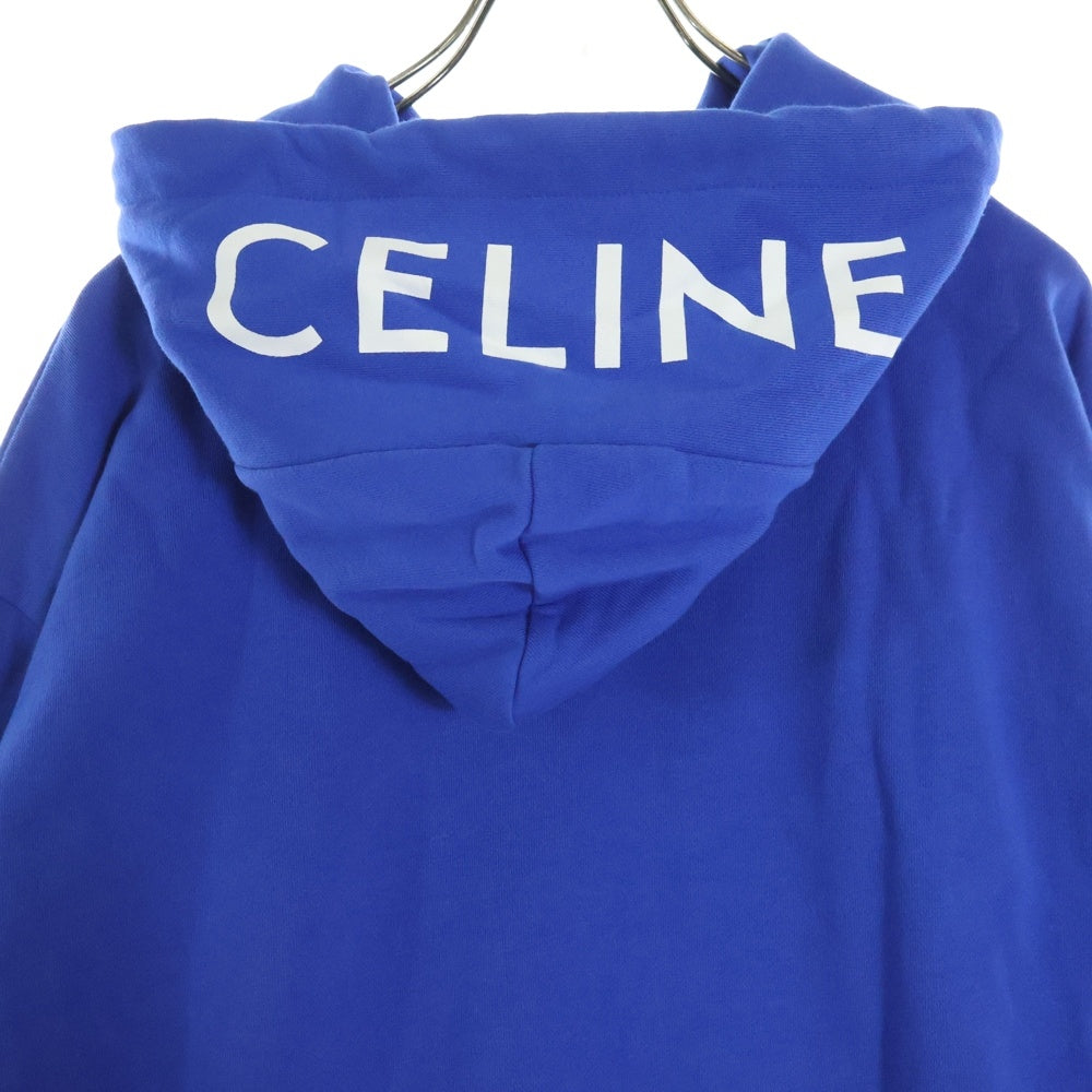 CELINE(セリーヌ) 21SS LOOSE HOODIE WHIT HOOD LOGO フードロゴ スウェット プルオーバーパーカー ブルー 2Y499052H