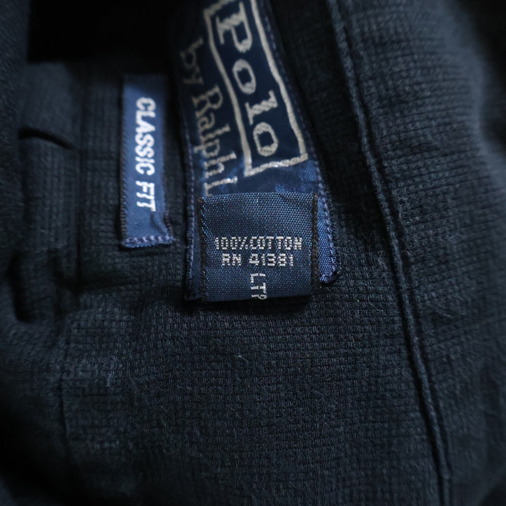 POLO RALPH LAUREN(ポロラルフローレン) 90S VINTAGE ヴィンテージ オープンカラー コットン半袖シャツ ブラック