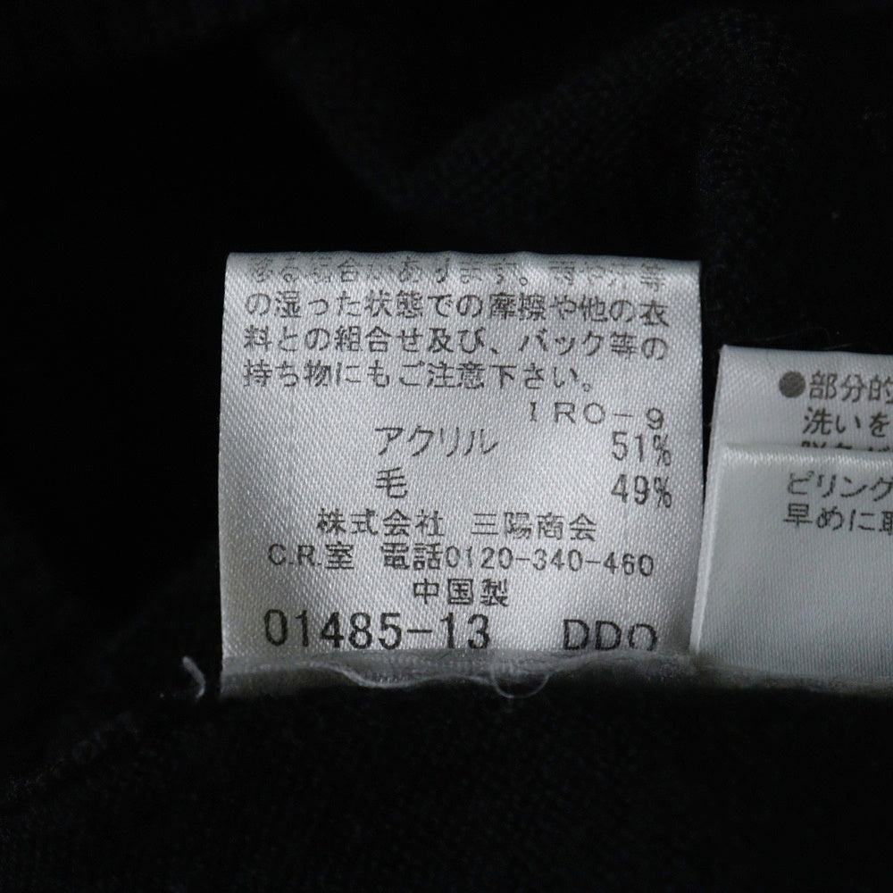 BURBERRY BLUE LABEL(バーバリーブルーレーベル) タータンチェック ウール混 クルーネックニット セーター ブラック FBK61-656-09