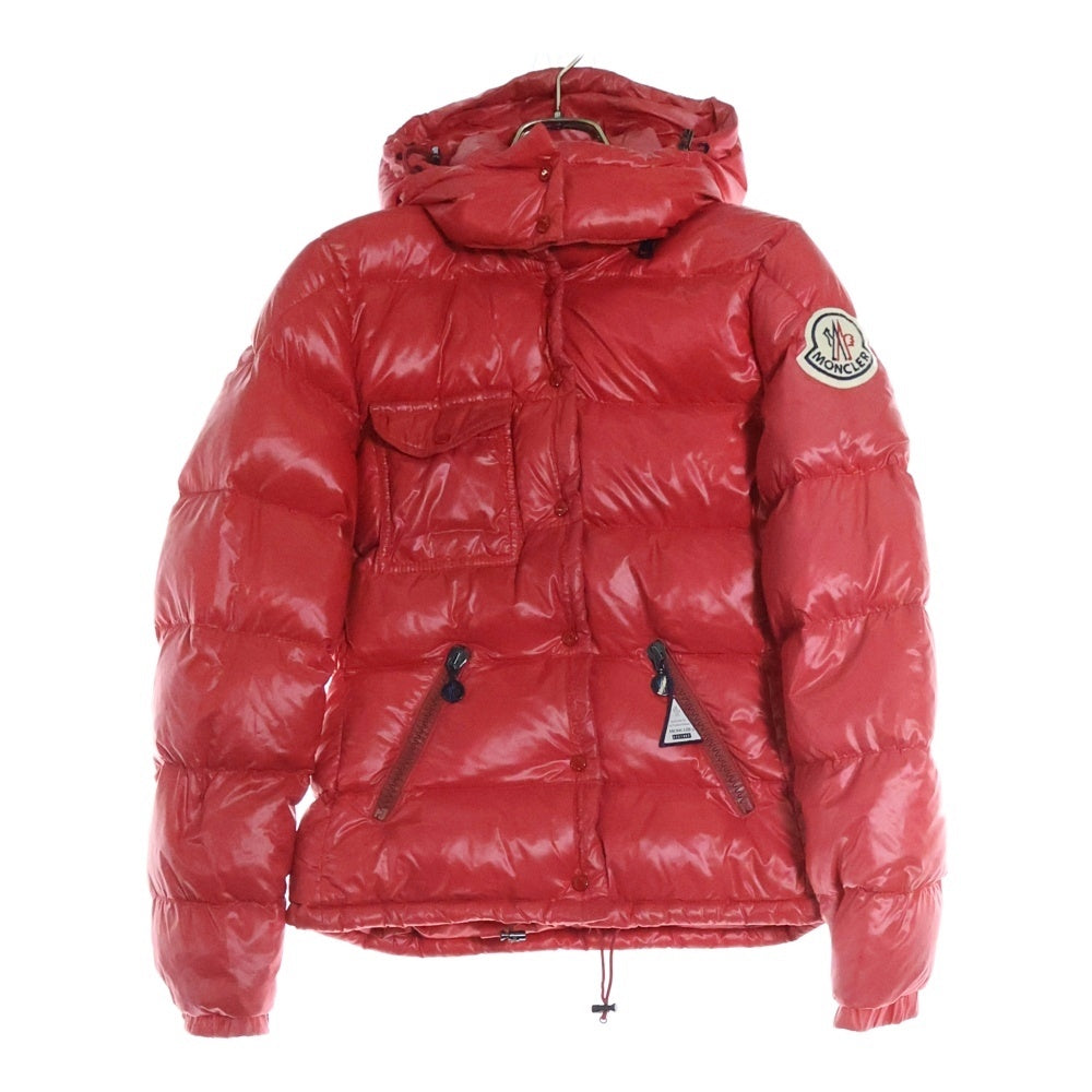 MONCLER(モンクレール) BERENGERE ベレンジェール ロゴワッペン フーデット ダウンジャケット レッド 49394 60 68950 レディース