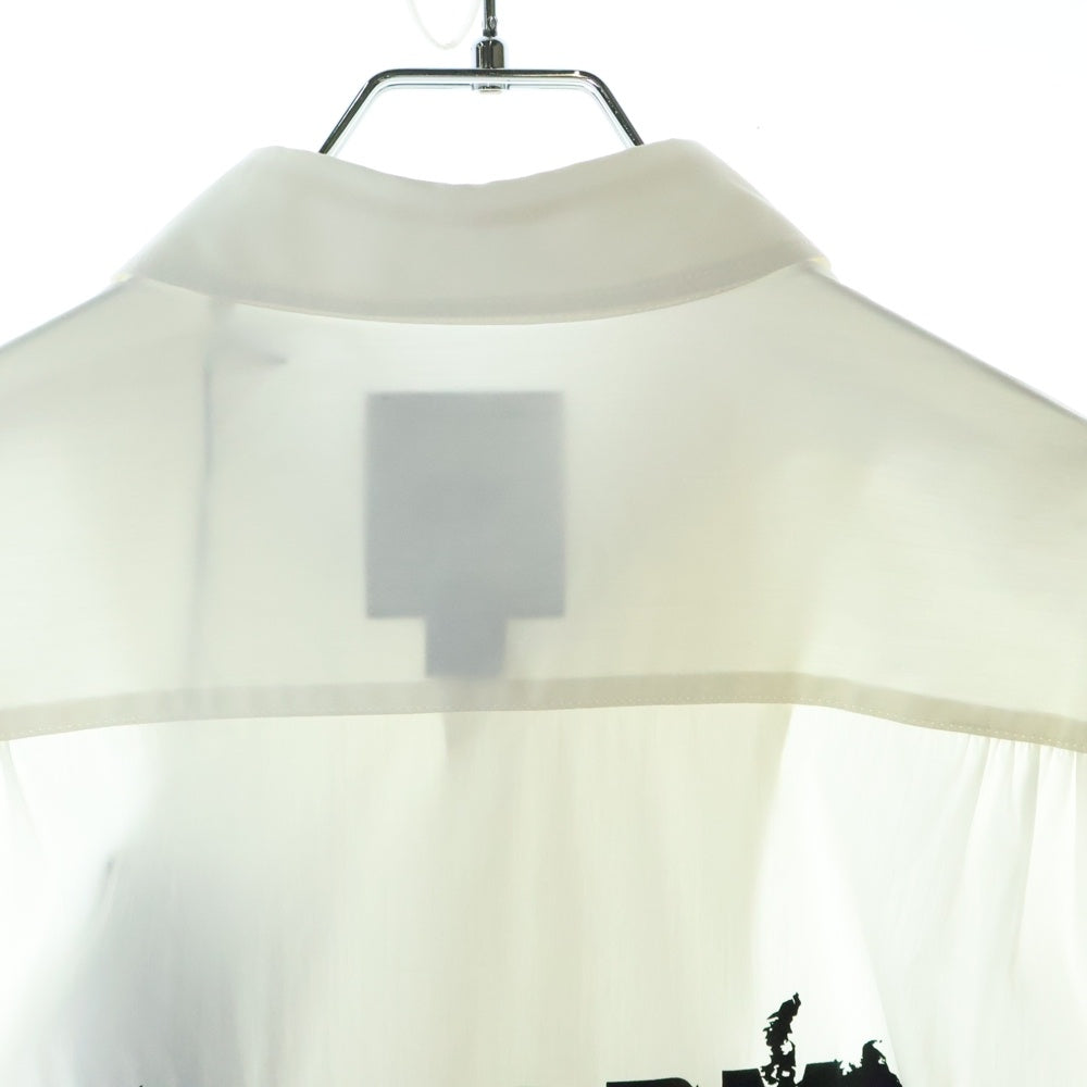 Y-3(ワイスリー) U GFX LOGO SHIR グラフィックロゴ バックプリント 胸ポケット ボタンアップ 長袖シャツ ホワイト JM3202