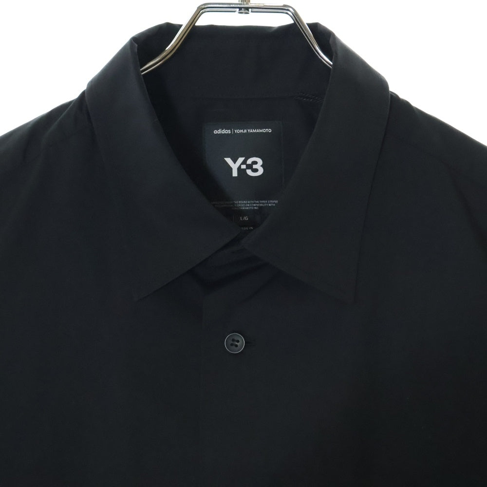 Y-3(ワイスリー) U GFX LOGO SHIR グラフィックロゴ バックプリント 胸ポケット ボタンアップ 長袖シャツ ブラック JN4878