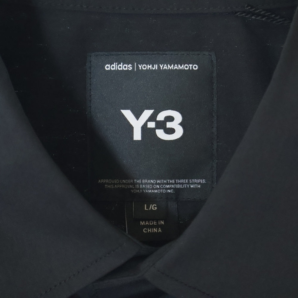 Y-3(ワイスリー) U GFX LOGO SHIR グラフィックロゴ バックプリント 胸ポケット ボタンアップ 長袖シャツ ブラック JN4878