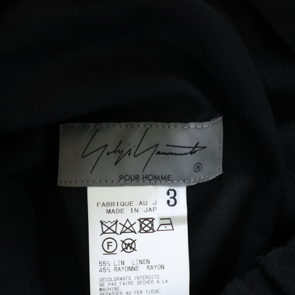 Yohji Yamamoto POUR HOMME(ヨウジヤマモト プールオム) 24SS LI RYCANVAS 5POCKETS PANTS ライキャンバス マルチポケット ドローストリング パンツ ブラック HS-P-19-308