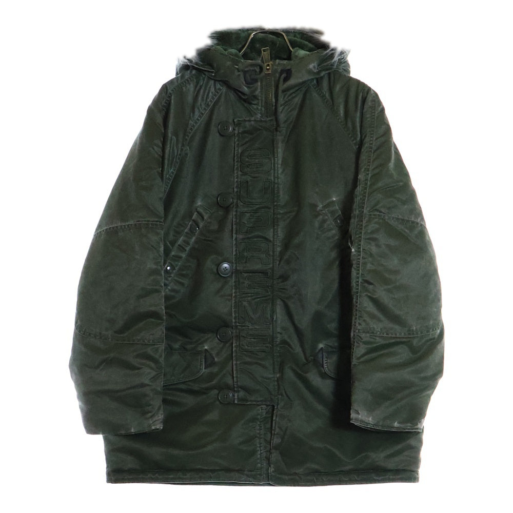 SUPREME(シュプリーム) 24AW Washed Flight Satin N-3B Parka ウォッシュドフライトジャケット サテン ジップアップフーデッドジャケット カーキ