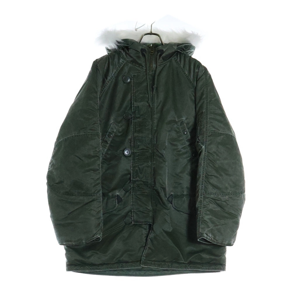 SUPREME(シュプリーム) 24AW Washed Flight Satin N-3B Parka ウォッシュドフライトジャケット サテン ジップアップフーデッドジャケット カーキ