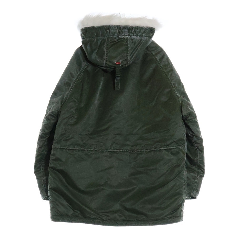 SUPREME(シュプリーム) 24AW Washed Flight Satin N-3B Parka ウォッシュドフライトジャケット サテン ジップアップフーデッドジャケット カーキ