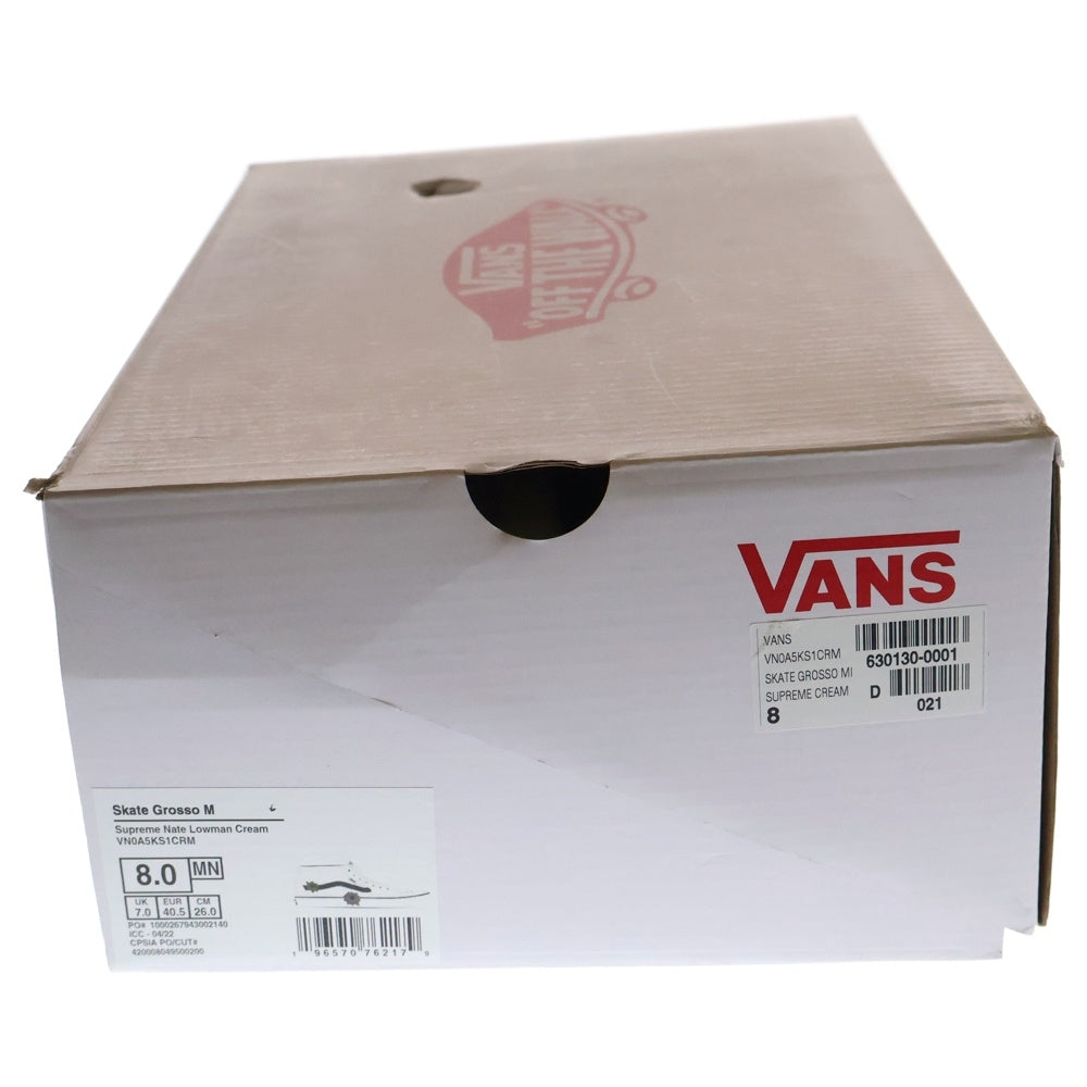 SUPREME(シュプリーム) ×Nate Lowman ×VANS 25SS Grosso Mid Bullet Hole ネイトロウマン バンズ ゴロッソ バレットホール ミッドカットスニーカー 630130-0001