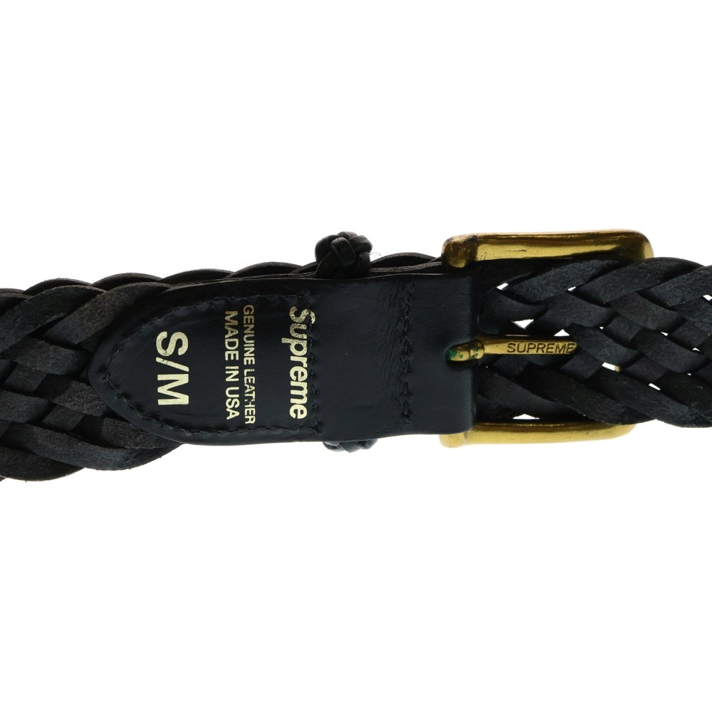 SUPREME(シュプリーム) 15SS Braided leather belt ブレーデッドレザーベルト ブラック