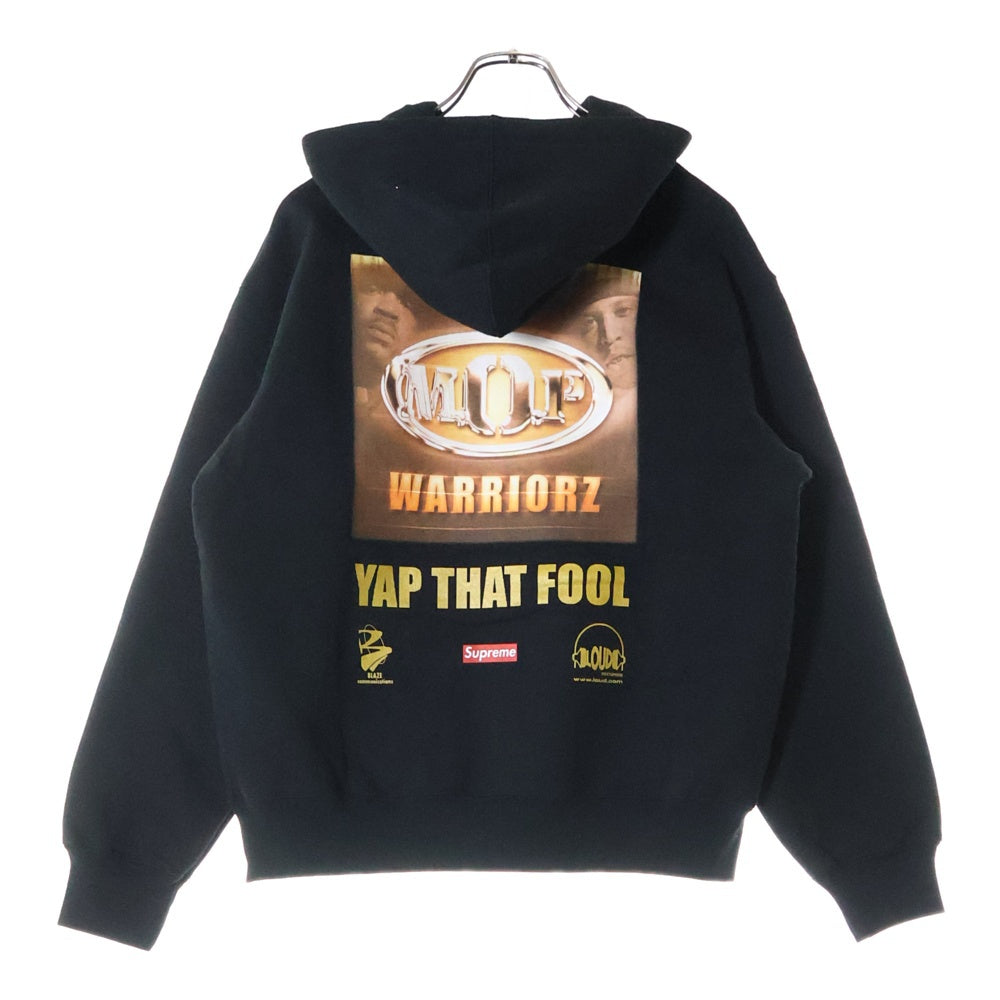 SUPREME(シュプリーム) 24AW M.O.P. Hooded Sweatshirt エムオーピー ロゴプリント スウェットプルオーバーパーカー ブラック