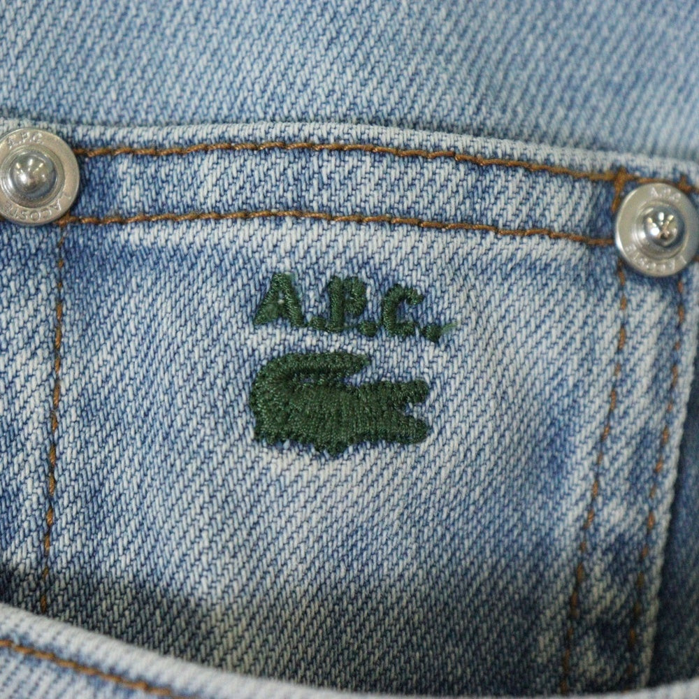 LACOSTE(ラコステ) × A.P.C Unisex Wide Leg Fit Denim アーペーセー ユニセックス ワイドフィット デニムパンツ インディゴブルー HH7681