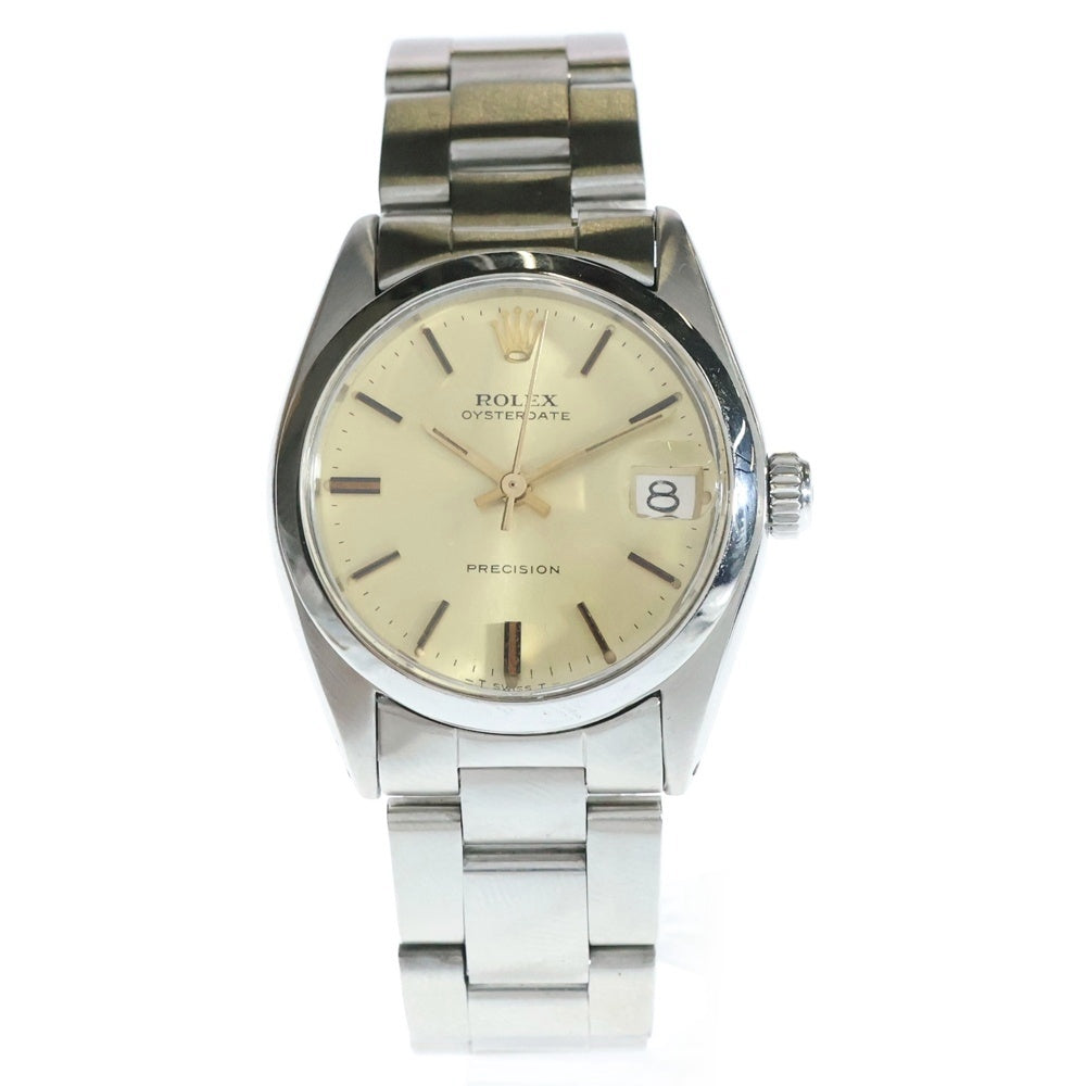ROLEX(ロレックス) オイスターデイト プレシジョン Ref:6466 手巻き ゴールドダイヤル アナログウォッチ 腕時計 シルバー/ゴールド