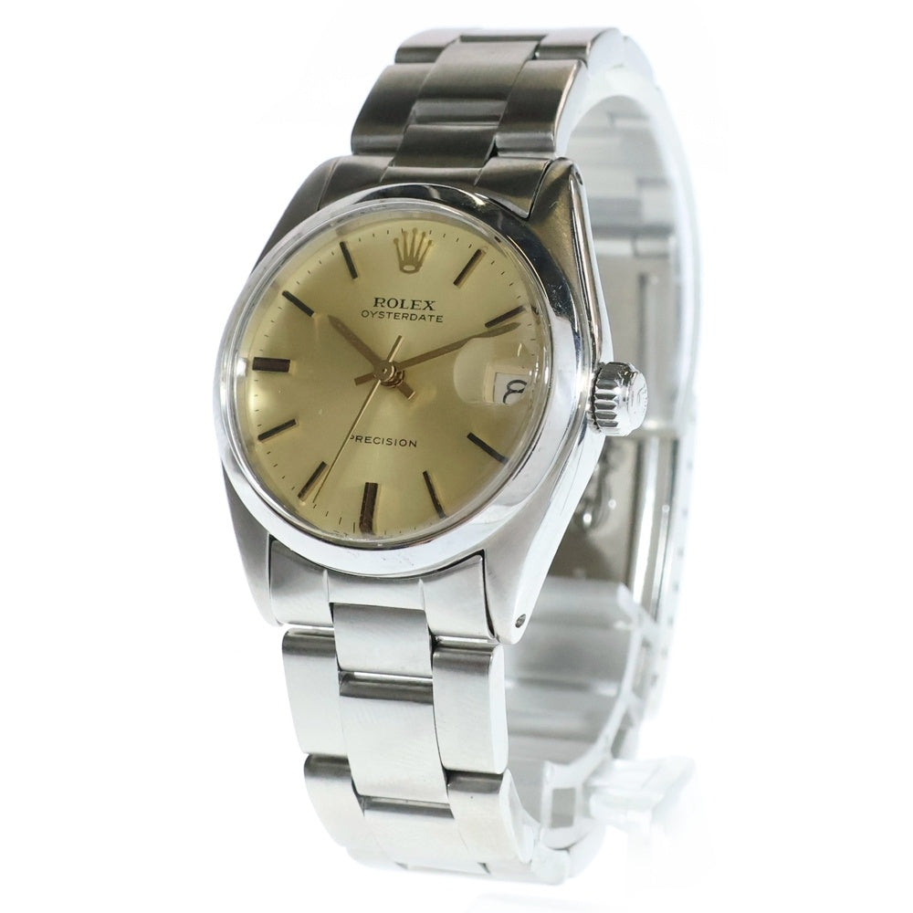 ROLEX(ロレックス) オイスターデイト プレシジョン Ref:6466 手巻き ゴールドダイヤル アナログウォッチ 腕時計 シルバー/ゴールド
