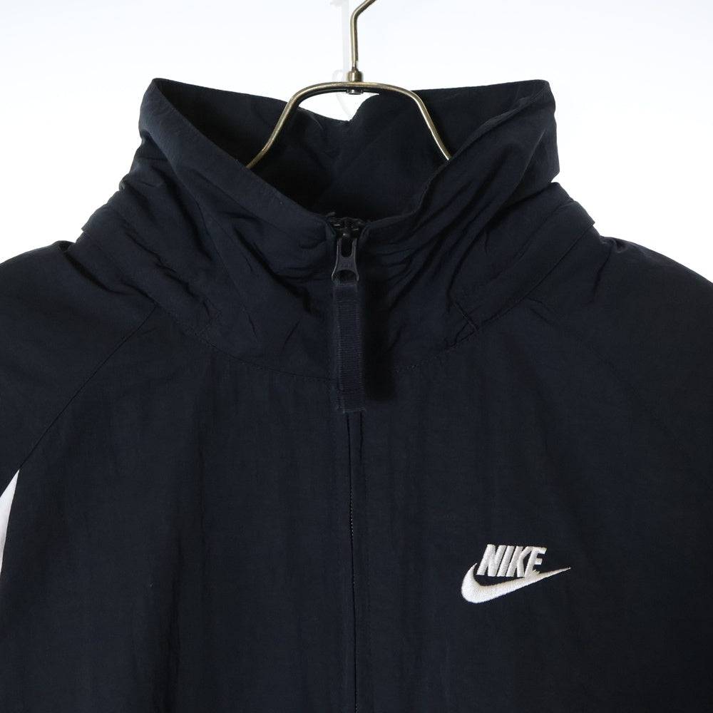 NIKE(ナイキ) BIG SWOOSH ANRK JACKET ビック スウォッシュ アノラック ハーフジップ ナイロンジャケット ブラック/ホワイト AJ1405-010