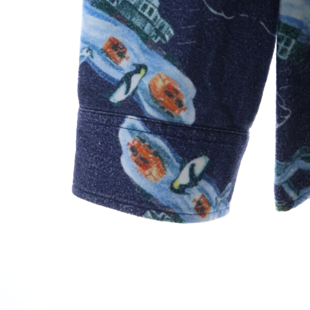 CHALLENGER(チャレンジャー) L/S FLANNEL PRINTED SHIRT 総柄 フランネルプリンテッド 長袖シャツ ネイビー GLG-SH 020-006