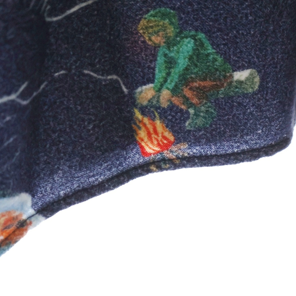 CHALLENGER(チャレンジャー) L/S FLANNEL PRINTED SHIRT 総柄 フランネルプリンテッド 長袖シャツ ネイビー GLG-SH 020-006
